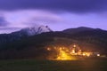 Urkiola sanctuary at night