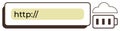 URL Bar with Cloud Sync and Battery Symbol for Online Connectivity and Power Management Royalty Free Stock Photo