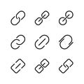 Url link icon set. Link icon set. Copy link icon. 9 icons Royalty Free Stock Photo