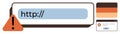 URL Loading Error with Alert Triangle and Pop-Up Notification Highlighting Security Warnings Royalty Free Stock Photo