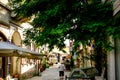 Urla, izmir, Turkey - June, 2023: Souvenir shops, cafes and people in Urla art street in izmir, Turkey.