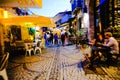 Urla, izmir, Turkey - June, 2023: Souvenir shops, cafes and people in Urla art street in izmir, Turkey.