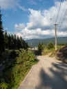 The road to Urlatoarea waterfall at Busteni, Romania