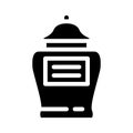 Urn with ashes of deceased glyph icon vector illustration