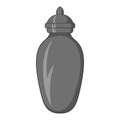 Urn for ashes icon, black monochrome style