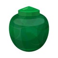 Urn for dust, green cremation and funeral pot