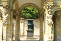 Urn and sculptured archway at Hever Castle Garden in England Royalty Free Stock Photo