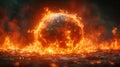 burning globe is fire. Eart on fire Royalty Free Stock Photo