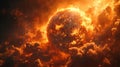burning globe is fire. Eart on fire Royalty Free Stock Photo