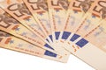 Uro money banknotes. 50 euro Royalty Free Stock Photo