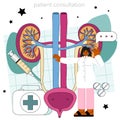 Urologist concept. Urinary system examination, kidney and bladder