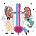 Urologist concept. Urinary system examination, kidney and bladder