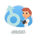 Urologist medical concept. Vector illustration.