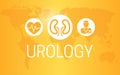 Urology Banner Illustration Design with World Map