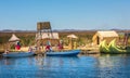 Uros floating islands of lake Titicaca, Peru, South America Royalty Free Stock Photo