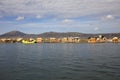 The Uros Floating Islands in Lake Titicaca. Peru