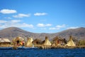 Uros floating islands at Titicaca, Peru Royalty Free Stock Photo