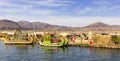 Uros Floating islands in Titikaka lake, in peru