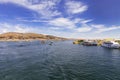 Uros Floating islands in Titikaka lake, in peru