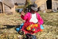 Uros native woman, Peru