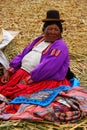 Uros native woman, Peru Royalty Free Stock Photo