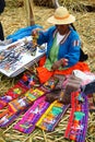 Uros native woman, Peru Royalty Free Stock Photo