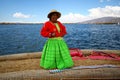 Uros native woman, Peru Royalty Free Stock Photo