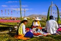 Natives at the Uros islands in Peru