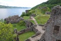 Urquhart Castle Grounds and Loch Ness, Scotland Elevated, Scenic View During the Day Royalty Free Stock Photo