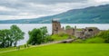 Urquhart Castle on Loch Ness in the scottish highlands.