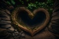 urreal illustration of a heart of rock and vine photography