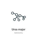 Ursa major outline vector icon. Thin line black ursa major icon, flat vector simple element illustration from editable astronomy Royalty Free Stock Photo