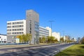 Ursynow district Municipality Hall office building at Aleja Komisji Edukacji Narodowej Avenue in Imielin district of Warsaw, Royalty Free Stock Photo