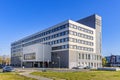 Ursynow district Municipality Hall office building at Aleja Komisji Edukacji Narodowej Avenue in Imielin district of Warsaw, Royalty Free Stock Photo