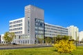 Ursynow district Municipality Hall office building at Aleja Komisji Edukacji Narodowej Avenue in Imielin district of Warsaw, Royalty Free Stock Photo