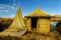 Lake Titicaca, Uros island, bamboo house, Peru