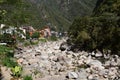 Urubamba or Willkanuta river near Machu Picchu pueblo. Peru Royalty Free Stock Photo