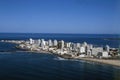 uruguay aerial view punta del este, buildings and beaches of the atlantic ocean