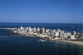 uruguay aerial view punta del este, buildings and beaches