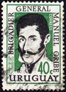 URUGUAY - CIRCA 1961: A stamp printed in Uruguay shows President Manuel Oribe, circa 1961.