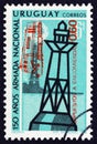 URUGUAY - CIRCA 1968: A stamp printed in Uruguay shows Buoy and lighthouse, circa 1968.