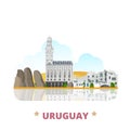 Uruguay country design template Flat cartoon style