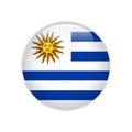 Uruguay flag on button