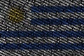 Uruguay flag is depicted on the screen with the program code. The concept of modern technology and site development Royalty Free Stock Photo