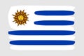 Painted vector flag of Uruguay