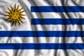 Uruguay flag realistic waving