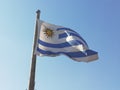 Uruguay flag waving against the sky