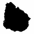 Uruguay map dark silhouette Royalty Free Stock Photo