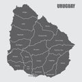 Uruguay regions map