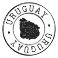 Uruguay Map Silhouette. Postal Passport Stamp Round Vector Icon Seal Badge Illustration Mail.